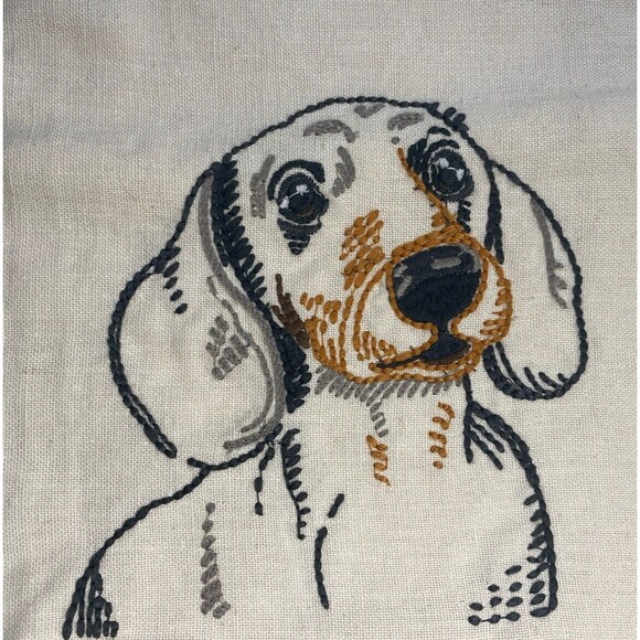 Primitives by Kathy Love My Dachshund Embroidered Dog Cotton Linen Towel New - Picture 2 of 6